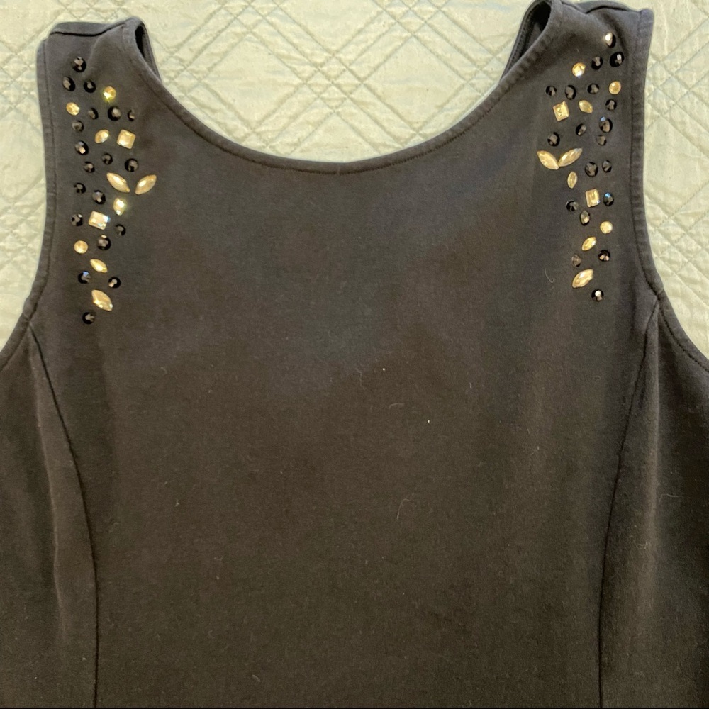 New York & Company Black Dress with Jeweled Accents Size XL - Picture 5 of 8